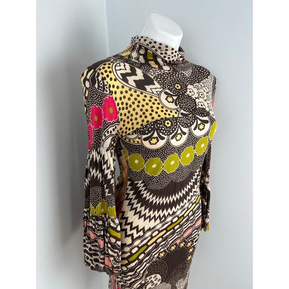 Missoni Multi-color Patterned Bell Sleeve Dress Groovy Funky Psychedelic 6 - Picture 3 of 10